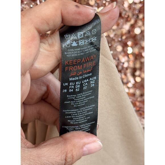 Boohoo Rose Gold Sequin Dress - Women's 22 - Picture 6 of 6